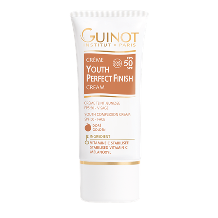 GUINOT Youth Perfect Finish Golden jauninamasis kremas su spalva SPF50, auksinio atspalvio