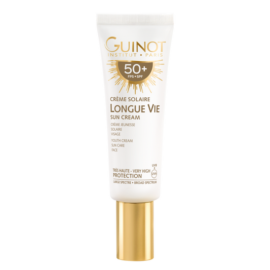 GUINOT Longue Vie Sun, jauninamasis kremas nuo saulės veidui SPF 50+, 50 ml